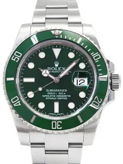 USED ROLEX SUBMARINER DATE GREEN SUB 116610LV GREEN MEN'S WATCH #102015