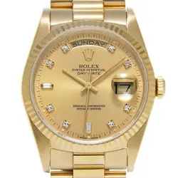 ROLEX 18238A DAY-DATE CHAMPAGNE/DIAMOND DIAL 36MM AUTOMATIC MEN'S WATCH