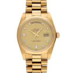 ROLEX DAY-DATE 18038A CHAMPAGNE/DIAMOND DIAL 36MM AUTOMATIC MEN'S WATCH