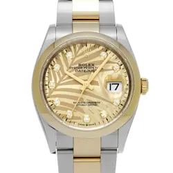 ROLEX DATEJUST 126203G GOLDEN PALM MOTIF/DIAMOND DIAL 36MM AUTOMATIC MEN'S WATCH