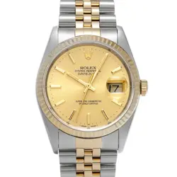 ROLEX DATEJUST 16233 CHAMPAGNE DIAL 36MM AUTOMATIC MEN'S WATCH