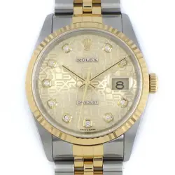 ROLEX DATEJUST 16233G CHAMPAGNE/COMPUTER DIAL 36MM AUTOMATIC MEN'S WATCH