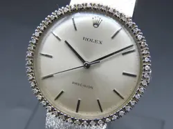 OPERATIONAL ROLEX PRECISION 3411 MANUAL WIND CAL.1225 DIAMOND BEZEL SV BRACELET