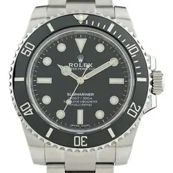 USED ROLEX SUBMARINER NON-DATE 114060 BLACK CASE: 40MM MEN'S WATCH #106015
