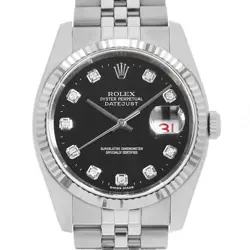 ROLEX DATEJUST 10P DIAMOND 116234G BLACK 5 ROW JUBILEE D 974450