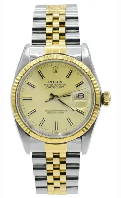 ROLEX DATEJUST TWO-TONE WRISTWATCH, REF. 16013, 18K GOLD , CIRCA 1984