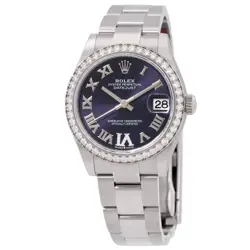 ROLEX DATEJUST 31 AUTOMATIC DIAMOND PURPLE DIAL LADIES WATCH 278384AUDO