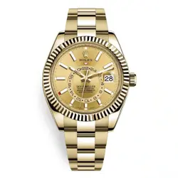 ROLEX 326938 SKY-DWELLER 18KT YELLOW GOLD SAROS ANNUAL CALENDAR DUAL TIMEZONE