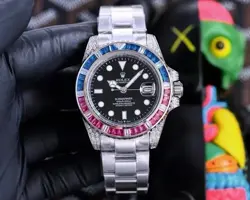ROLEX MENS GMT-MASTER II WATCH STEEL BLACK DIAL SAPPHIRE  BEZEL OYSTER BAND40MM