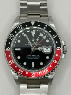 ROLEX GMT-MASTER II COKE RED BLACK STAINLESS STEEL 40MM 16710