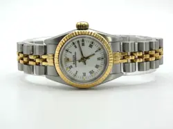 Rolex 67193 18K Gold And stainless Oyster Pertetual white dial #WI309