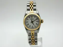 Rolex 67193 18K Gold And stainless Oyster Pertetual white dial #WI309