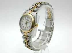 Rolex 67193 18K Gold And stainless Oyster Pertetual white dial #WI309