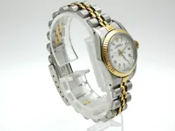 Rolex 67193 18K Gold And stainless Oyster Pertetual white dial #WI309