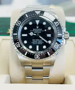 ROLEX SEA-DWELLER 126660 STAINLESS STEEL OYSTER BLACK CERAMIC BEZEL WATCH B/PAPR
