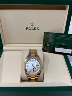 2022 ROLEX DATEJUST OYSTER PERPETUAL TWO TONE DIAMOND DIAL 41MM