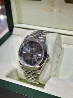 ROLEX DATEJUST 41MM WIMBLEDON DIAL 126300 STAINLESS STEEL JUBILEE BRACELET WATCH