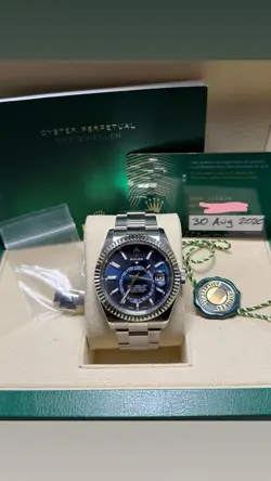 ROLEX SKY-DWELLER 326934 BLUE DIAL OYSTER BRACELET STAINLESS STEEL