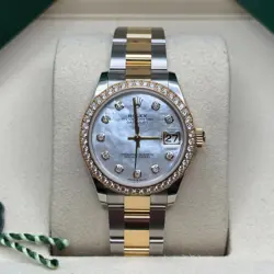 ROLEX DATEJUST 31 NEW 2025 MOP DIAMOND TWO-TONE YELLOW GOLD DIAMOND BEZEL OYSTER
