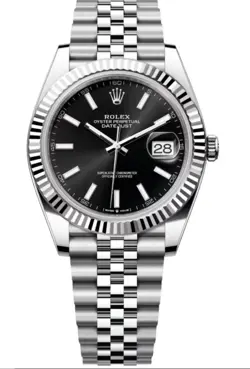 ROLEX DATEJUST 41 126334 BLACK DIAL FLUTED BEZEL JUBILEE BOX & PAPERS