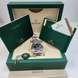 COMPLETE 2018 ROLEX DATEJUST II 41 MM BLACK STEEL OYSTER AUTOMATIC WATCH 126300