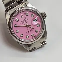 ROLEX LADIES DATEJUST 26MM CANDY PINK DIAMOND OYSTER STEEL WATCH 6916 CIRCA 1981
