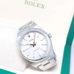 ROLEX 39MM WHITE INDEXES OYSTER PERPETUAL REF: 114300 (APR 2019)
