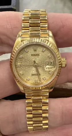 ROLEX 69178 LADIES 18K WITH FACTORY DIAMOND DIAL