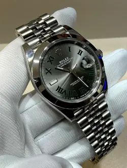 ROLEX DATEJUST 41MM WIMBLEDON S/S JUBILEE MEN’S WATCH 126300