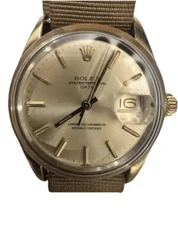ROLEX OYSTER PERPETUAL DATE REF 1550 14K GOLD SHELL CASE 1979