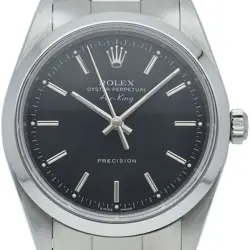 ROLEX AIR KING 14000(P) STAINLESS STEEL MENSWATCH BLACK USED