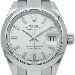 ROLEX DATEJUST 28 LADIES WATCH 279160 STAINLESS STEEL WOMENWATCH SILVER USED
