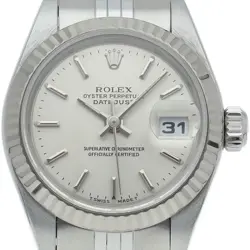 ROLEX DATEJUST LADIES WATCH 79174(A) K18WG/STAINLESS STEEL WOMENWATCH SILVER...