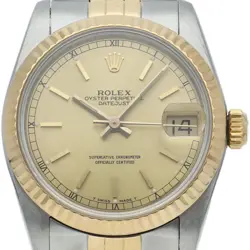 ROLEX DATEJUST BOYS WATCH TRITIUM OVERHAULED 68273(R) K18YG/STAINLESS STEEL ...