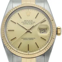 ROLEX DATEJUST MEN'S WATCH ANTIQUE OVERHAULED 16013(9) K18YG/STAINLESS STEEL...