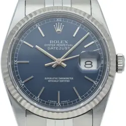 ROLEX DATEJUST MEN'S WATCH 16234(X) K18WG/STAINLESS STEEL MENSWATCH BLUE USED