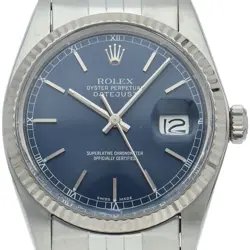 ROLEX DATEJUST MEN'S WATCH TRITIUM ANTIQUE 16014(8) K18WG/STAINLESS STEEL ME...