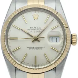 ROLEX DATEJUST MEN'S WATCH TRITIUM ANTIQUE 16013(8) K18YG/STAINLESS STEEL ME...