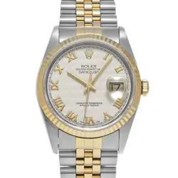 ROLEX DATEJUST 16233 IVORY PYRAMID WATCH 677215