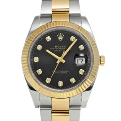 ROLEX DATEJUST 126333G BLACK/DIAMOND DIAL 41MM AUTOMATIC MEN'S WATCH