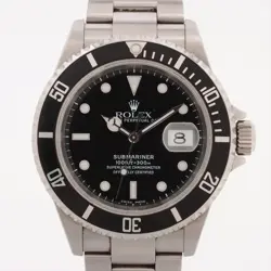 ROLEX SUBMARINER 16610T SS×PG SS AT BLACK DIAL 1 EXTRA LINK