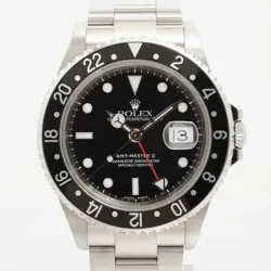 ROLEX GMT MASTER II 16710T SS SS AT BLACK DIAL 2 EXTRA LINKS