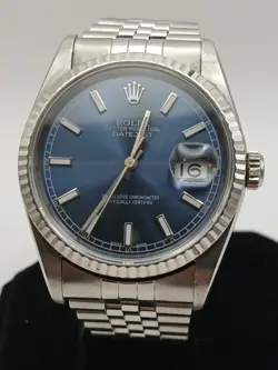 ROLEX DATEJUST MEN'S JUBILEE BRACELET AFTERMARKET BLUE DIAL  16200