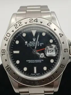 ROLEX EXPLORER 16570 SILVER OYSTER BRACELET WITH SILVER BEZEL BOX AND BOOKLETS