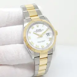ROLEX 126233 DATEJUST 18K/SS WITH WHITE ROMAN DIAL ON OYSTER