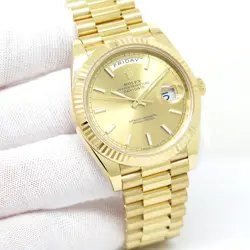ROLEX 228238 DAY DATE 40 18K YELLOW GOLD WITH CHAMPAGNE STICK DIAL
