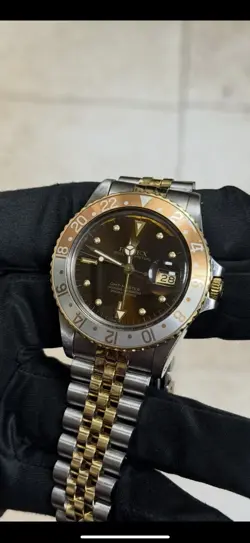ROLEX MEN'S 16753 GMT MASTER ROOTBEER JUBILEE