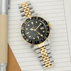 ROLEX GMT-MASTER 16753, STEEL & GOLD, BLACK DIAL, JUBILEE BRACELET
