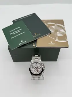 ROLEX DAYTONA 40MM WHITE DIAL STAINLESS STEEL WATCH/BOX/PAPERS  116520