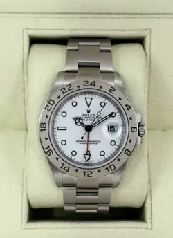 2008 ROLEX EXPLORER II 40MM 16570 STAINLESS STEEL POLAR WHITE DIAL